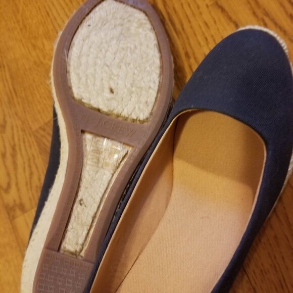 J. Crew Seville Espadrille - wedge heel. Size 7.5 Navy blue NWOT - Picture 6 of 9